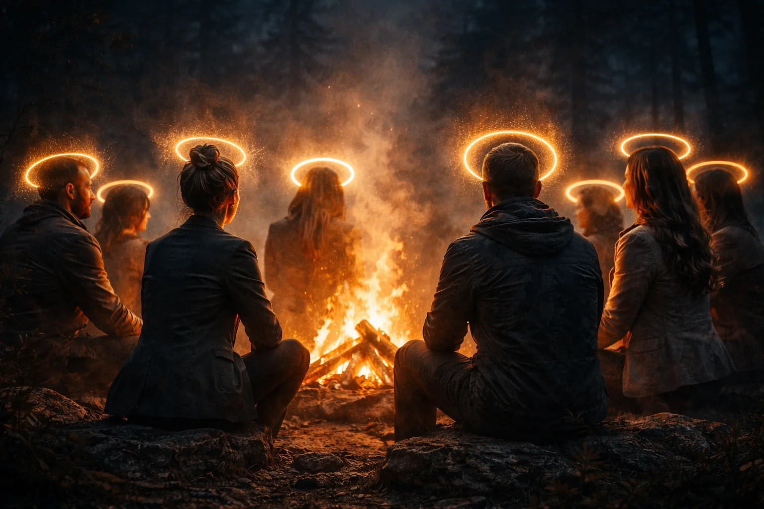 A diverse team building trust into the operating system of the work, with warm light and visible collaboration.