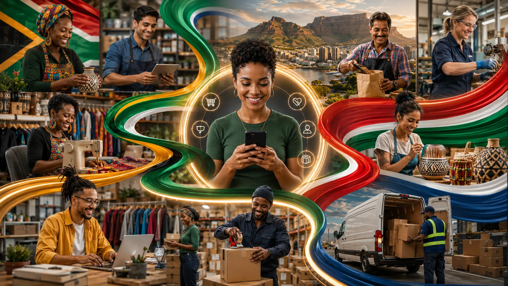 South African sellers, makers and delivery teams connected through a customer journey landscape.