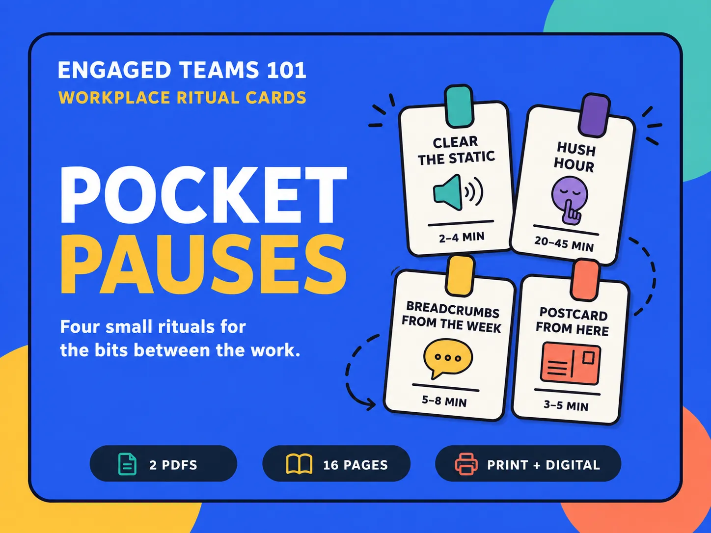 Pocket Pauses workplace ritual cards by Engaged Teams 101
