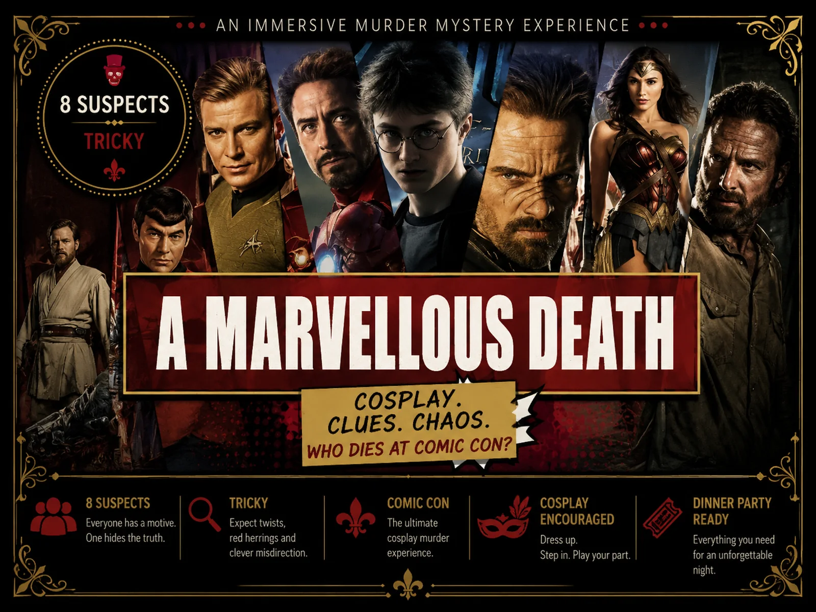 A Marvellous Death printable murder mystery game cover