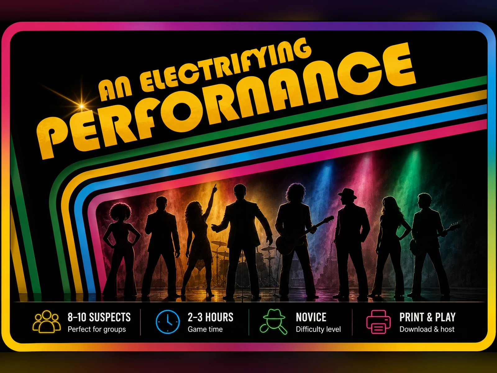 An Electrifying Performance printable murder mystery game cover