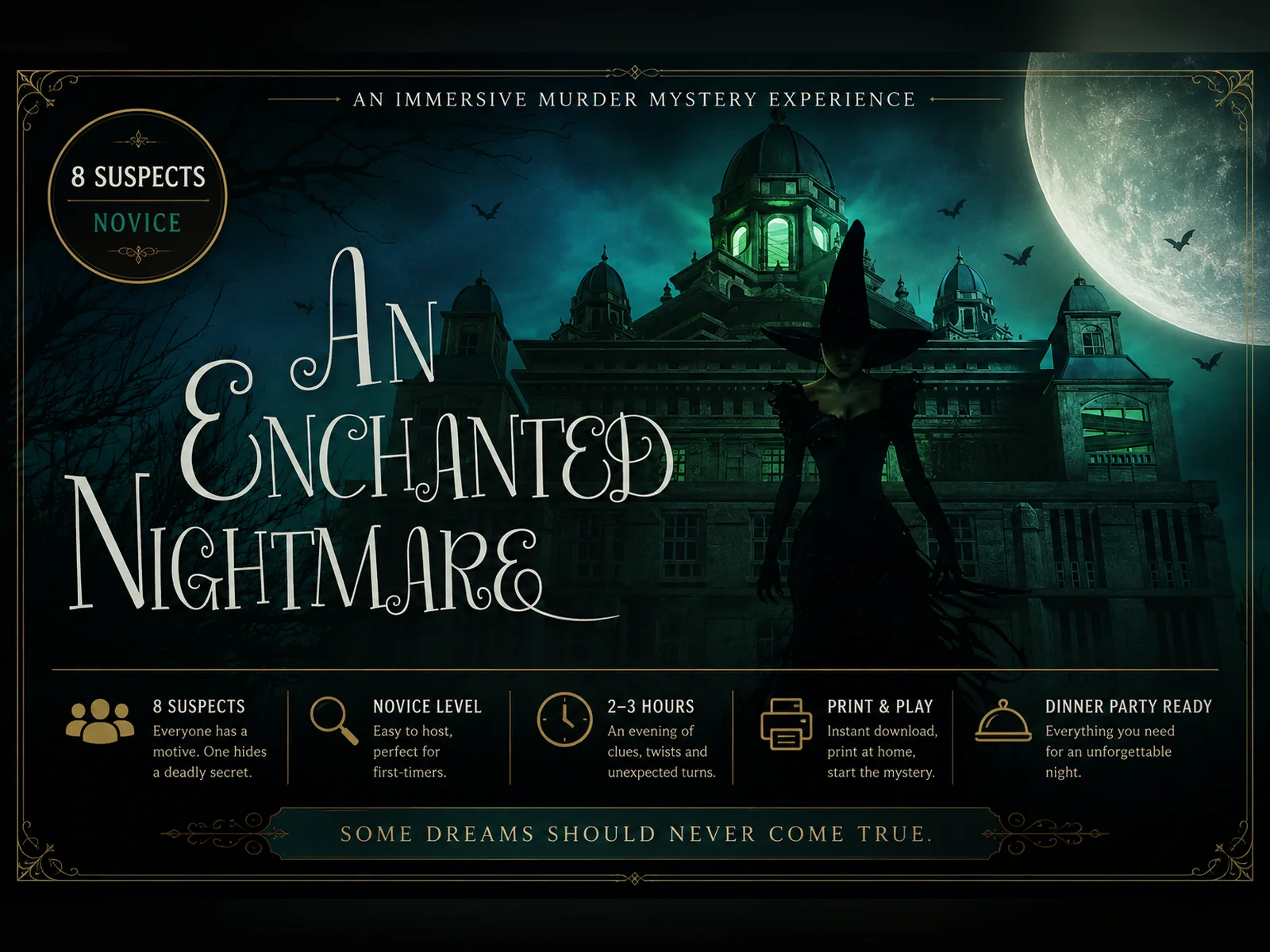 An Enchanted Nightmare printable murder mystery game cover