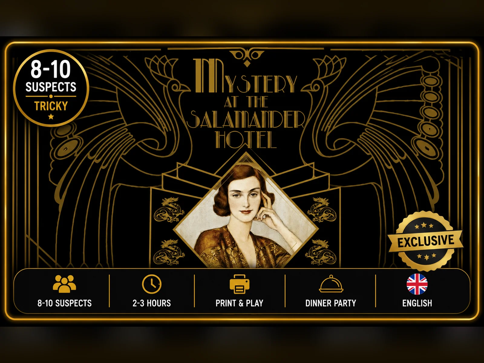 Mystery at the Salamander Hotel hosted murder mystery experience cover