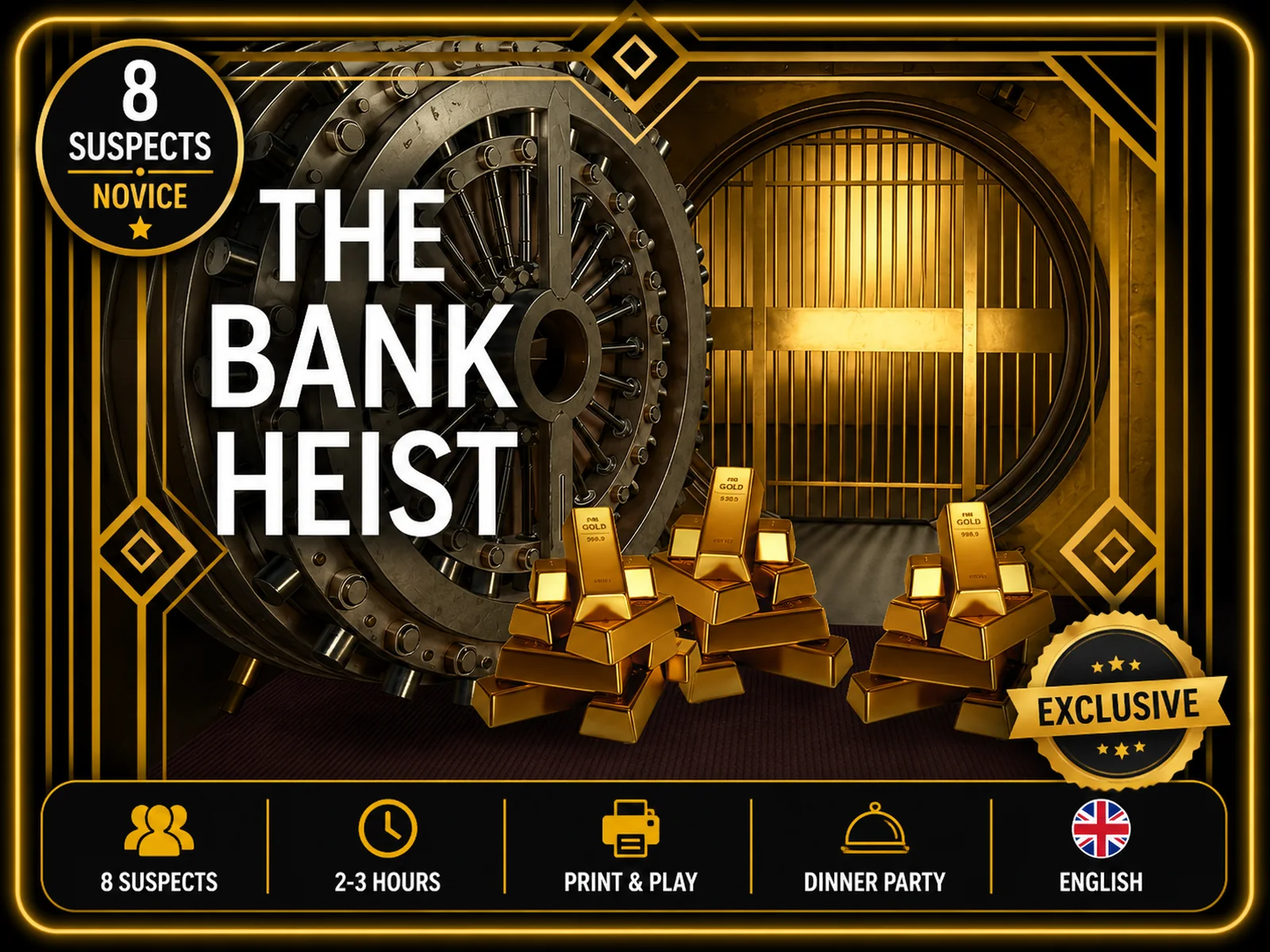 The Bank Heist hosted murder mystery experience cover