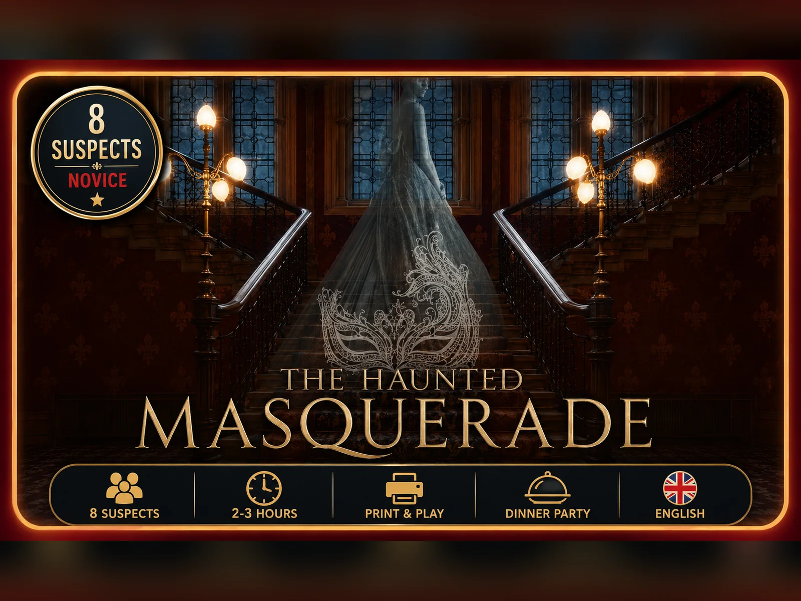 The Haunted Masquerade printable murder mystery game cover